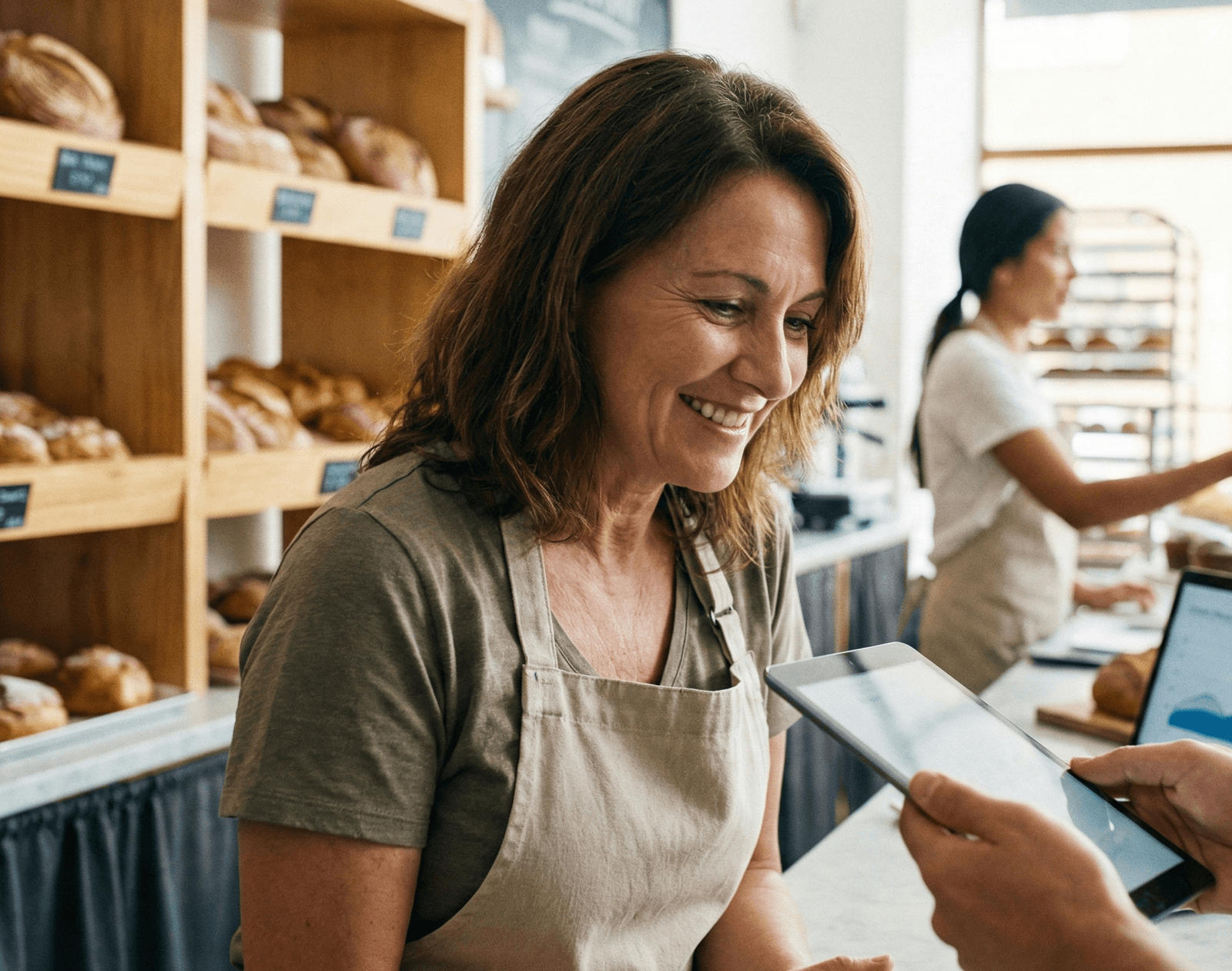 Small business owner getting one-on-one launch support