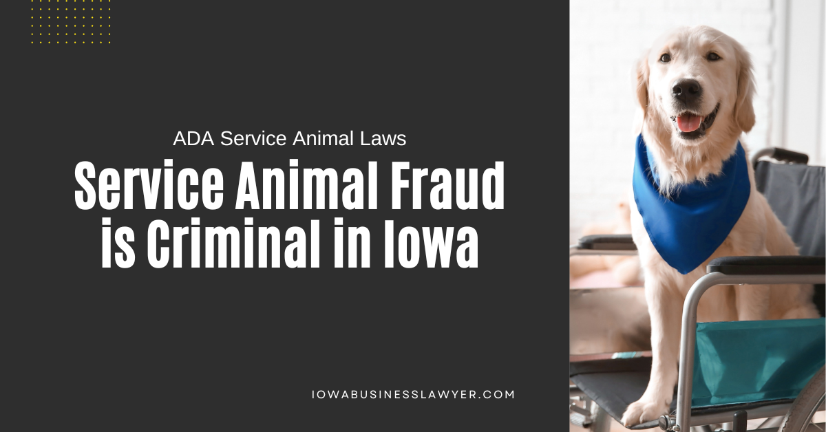 Service animal fraud laws in Iowa