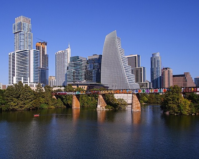 Downtown Austin, Texas skyline from the Colorado River